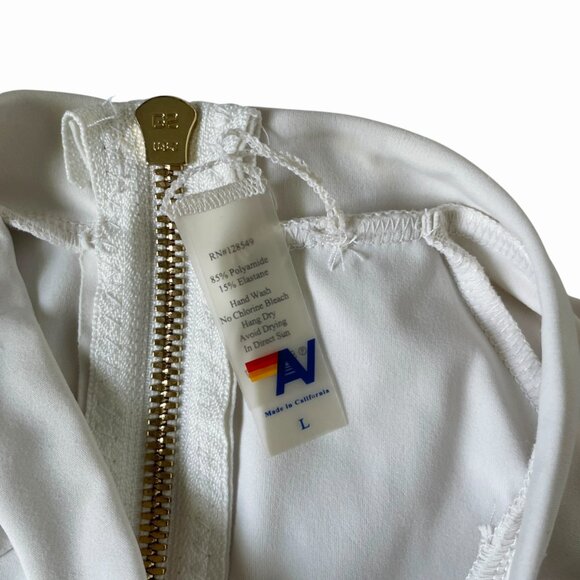 Aviator Nation Surf Suit Swimsuit One Piece White Black - Picture 7 of 10